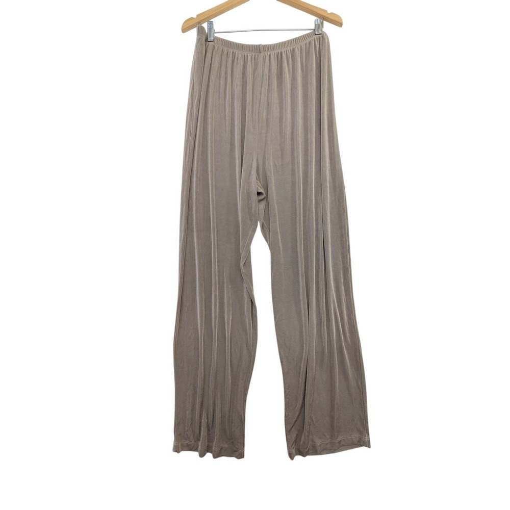 Slinky Brand Pull On Pants Womens XL Beige Stretch Knit Wrinkle Resistant Travel